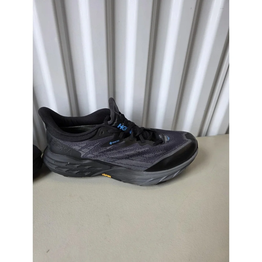 Hoka One One Speedgoat 5 GTX Spike Shoes Mens 12.5 Gray Trail Running Vibram